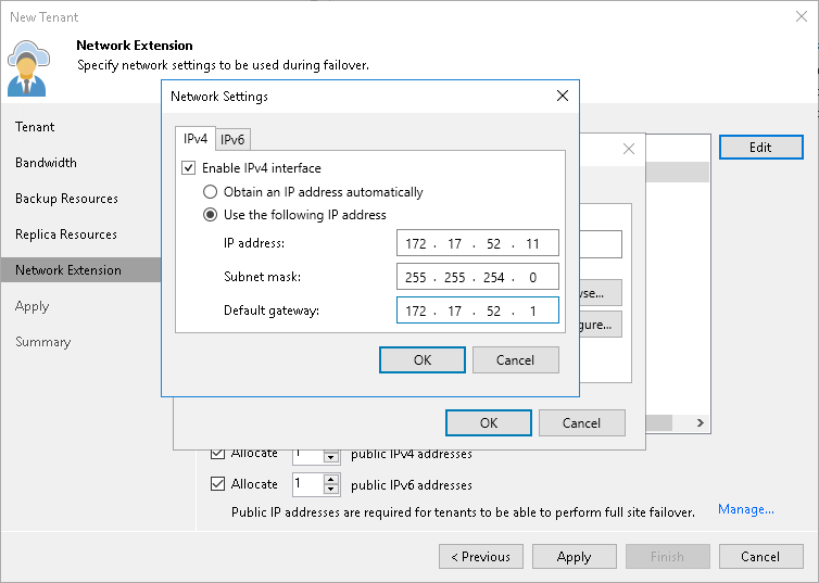 Step 6. Specify Network Extension Settings