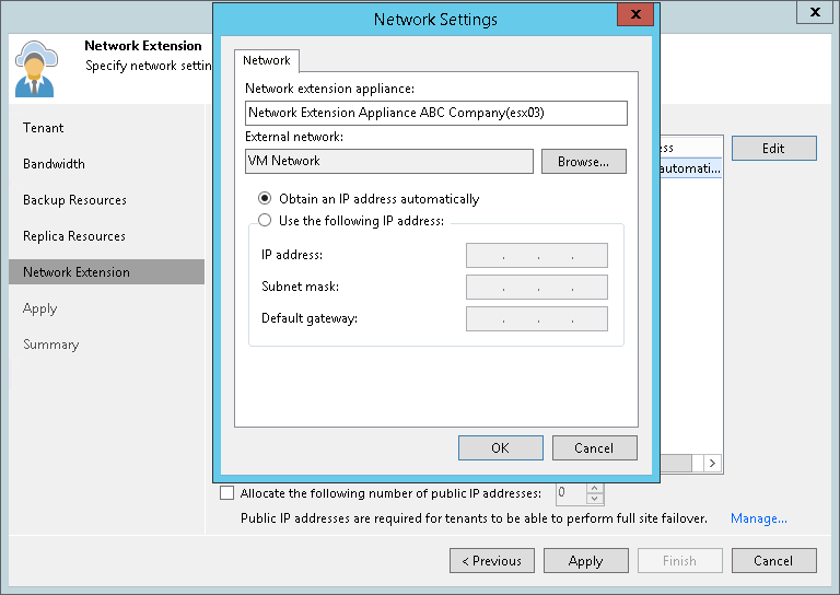 Step 6. Specify Network Extension Settings