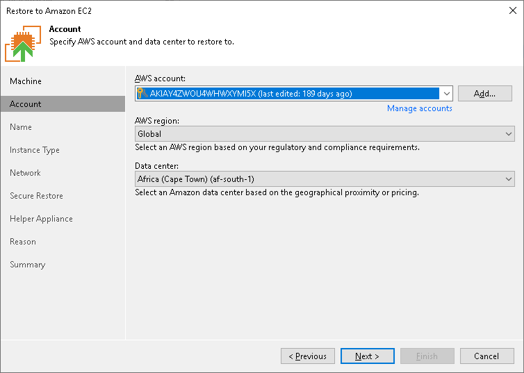 Restoring Tenant Backups to Amazon EC2