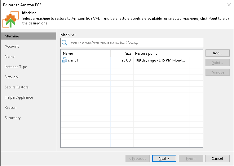 Restoring Tenant Backups to Amazon EC2