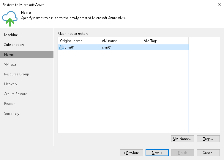 Restoring Tenant Backups to Microsoft Azure