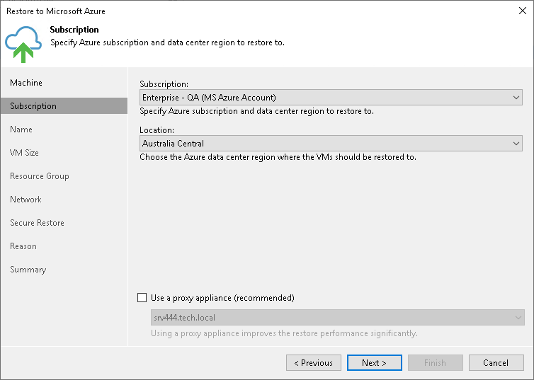 Restoring Tenant Backups to Microsoft Azure