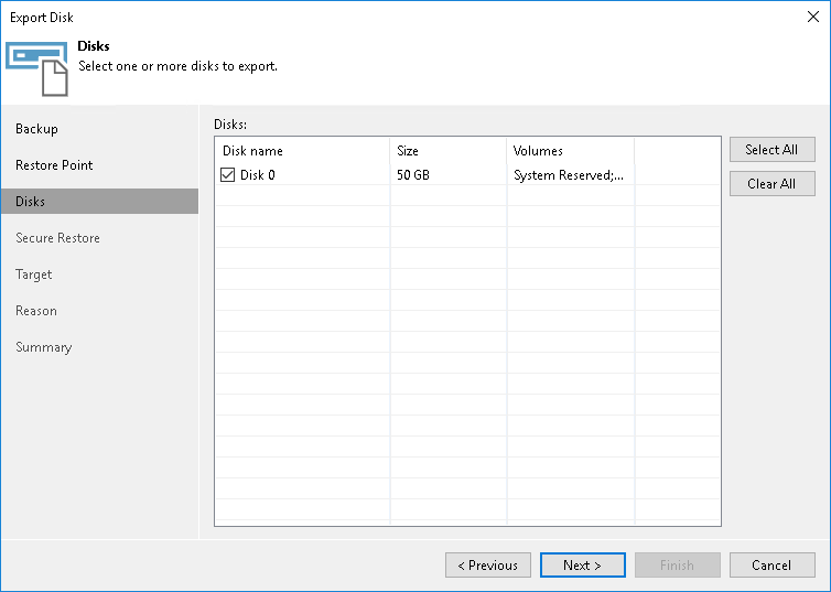 Exporting Disks from Veeam Agent Backups