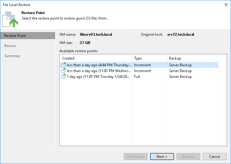Restoring Guest OS Files from Veeam Agent Backups