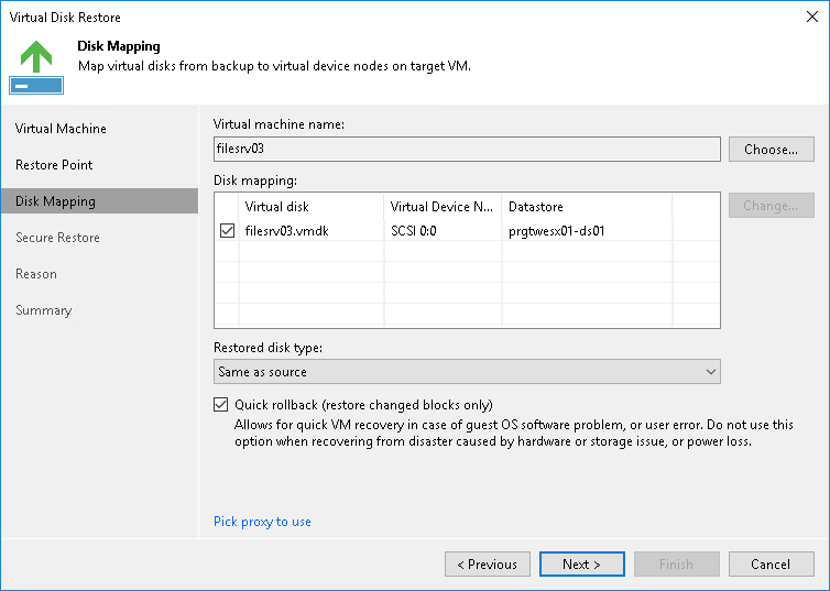 Restoring VM Disks