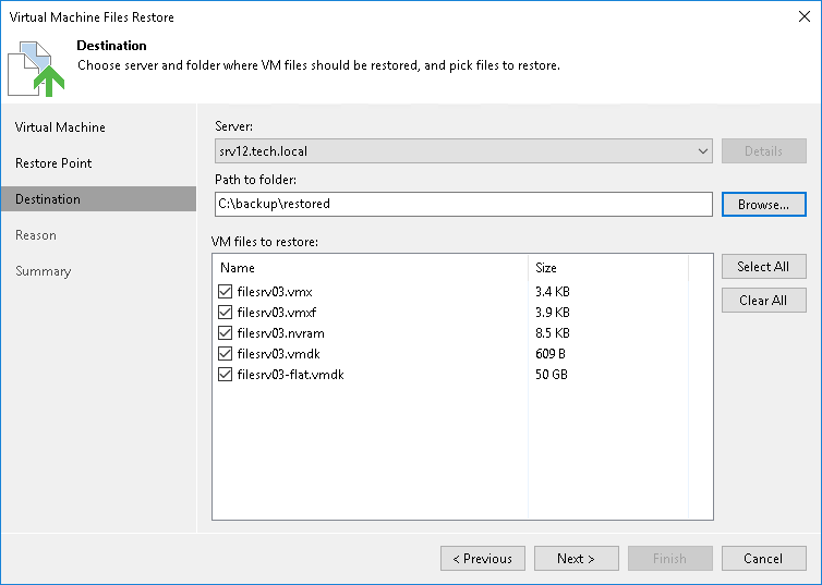 Restoring VM Files