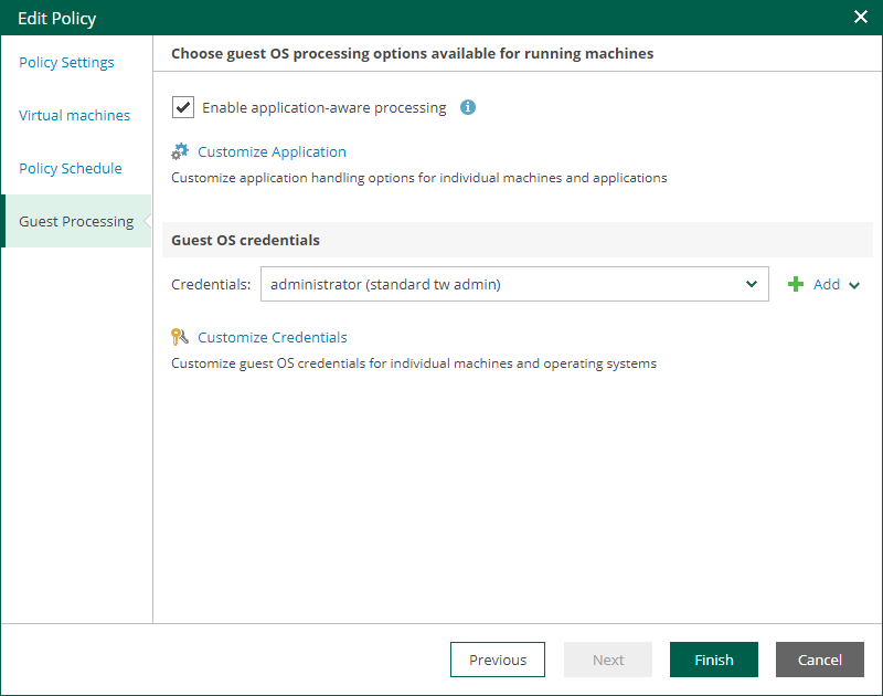 Configuring Guest Processing Settings