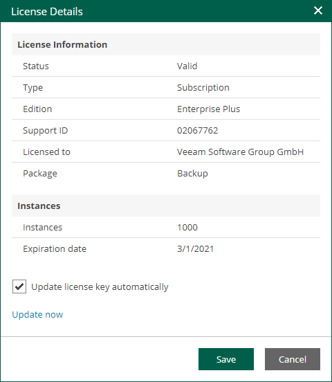 Viewing And Changing Current License Veeam Backup Enterprise