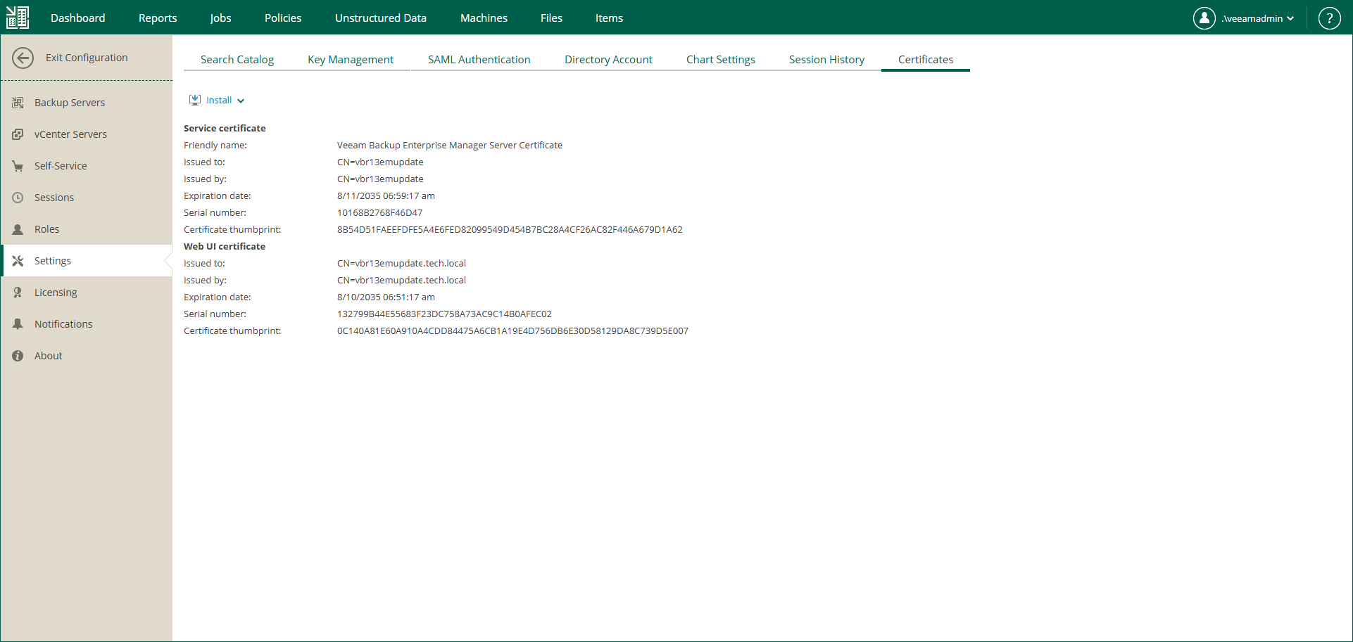 Viewing Certificates