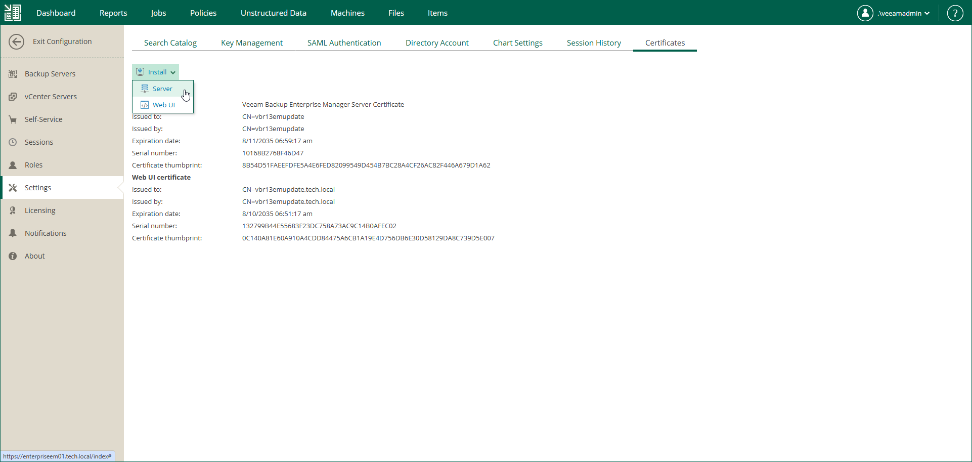 Installing Certificate