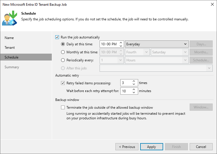 Step 5. Define Job Schedule