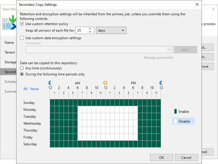 Step 6. Specify Secondary Repository Settings