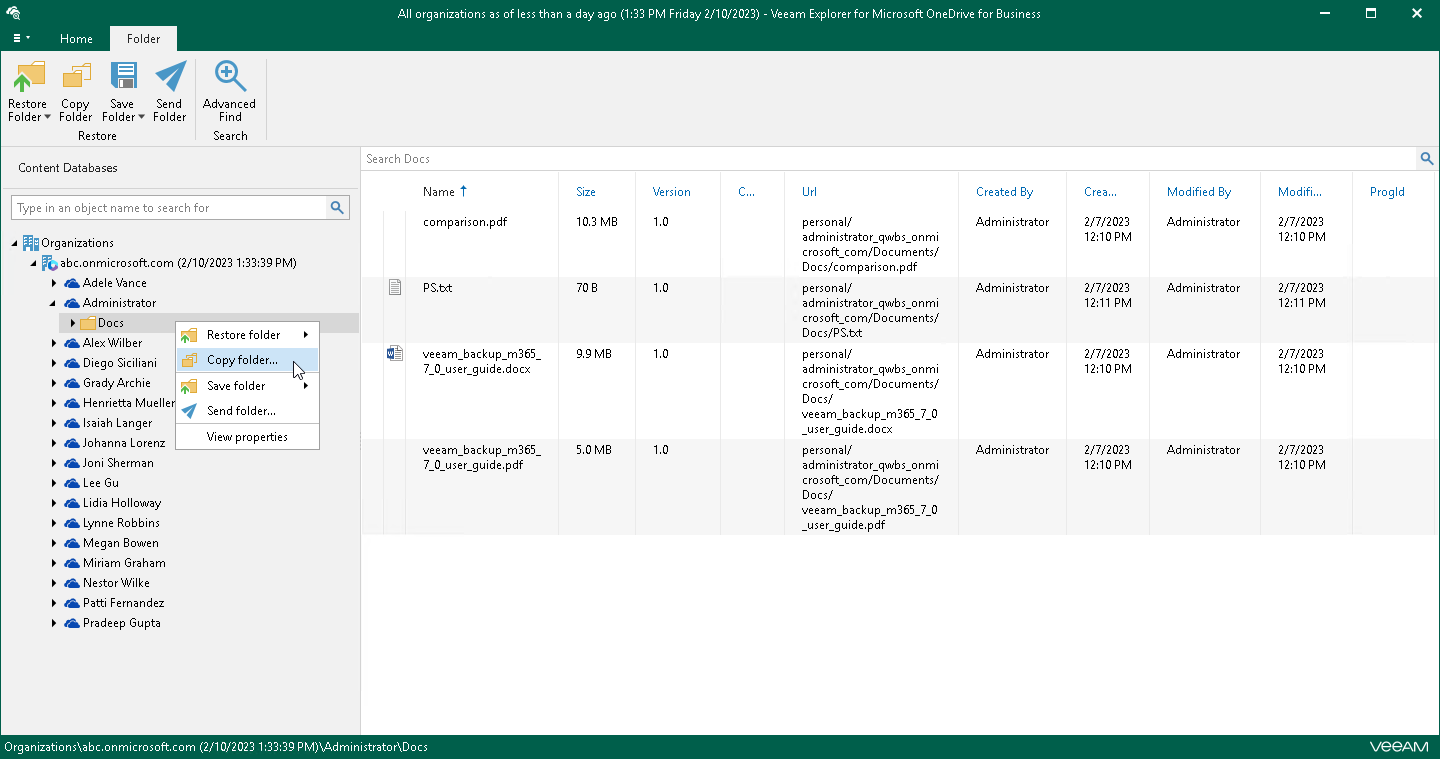 Copying Microsoft OneDrive Data