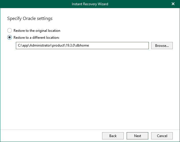 Specifying Oracle Settings