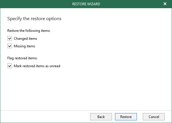 Restoring Folders and Items