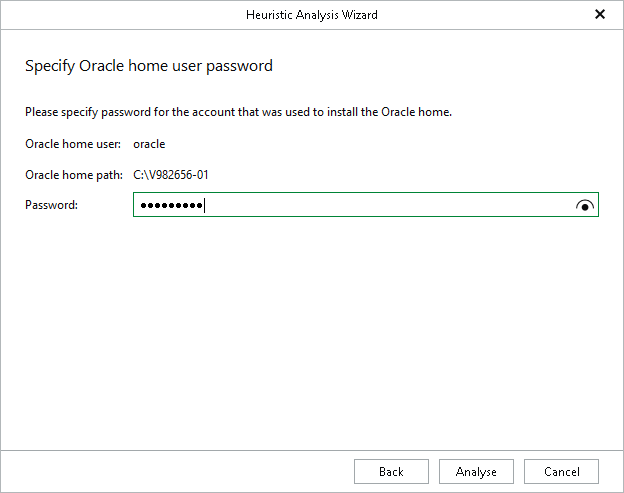 Specifying Oracle Home User Password