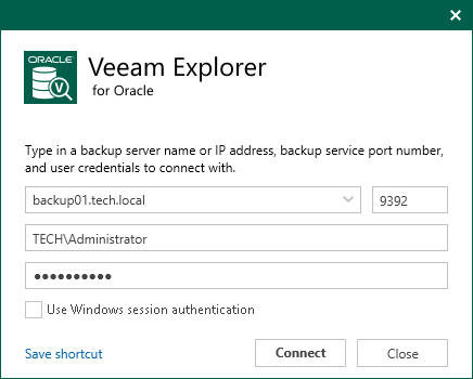 Launching Veeam Explorer for Microsoft SQL Server