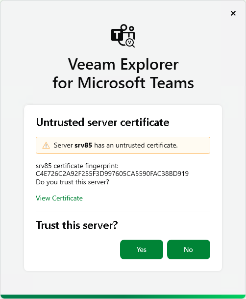 Validate Server Certificate Fingerprint