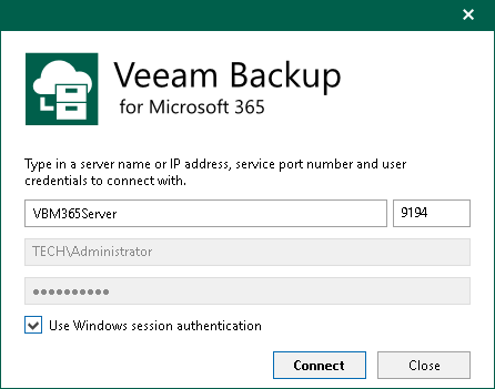 Adding Veeam Backup for Microsoft 365 Server