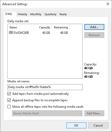 Step 5. Specify Advanced Media Set Options