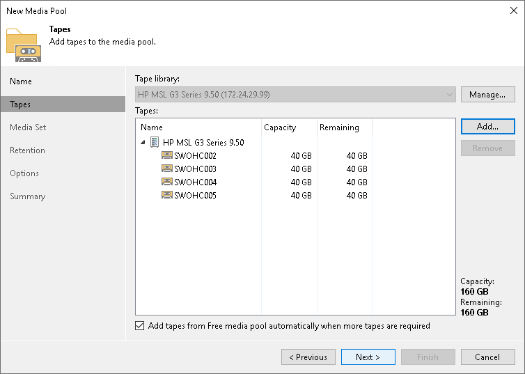 Step 3. Add Tapes to Media Pool