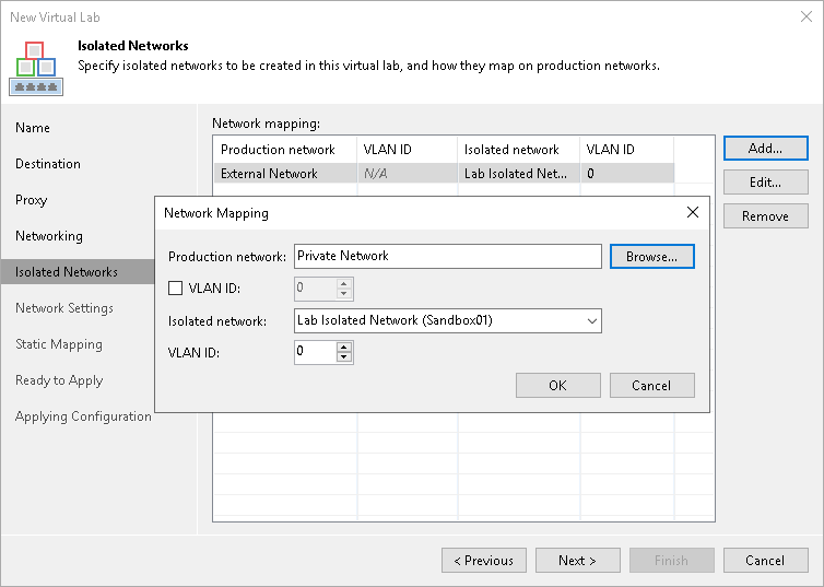 Step 6. Select Isolated Networks