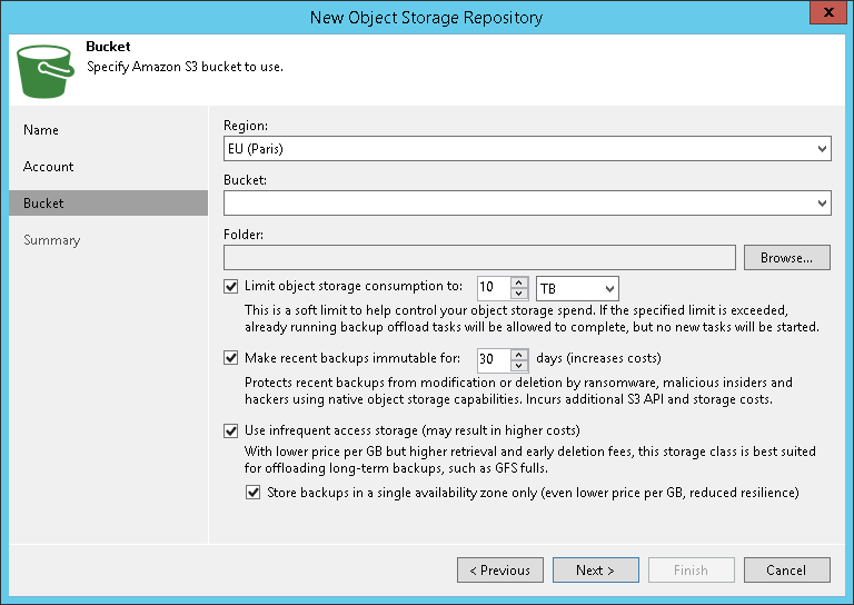 Specify Object Storage Settings