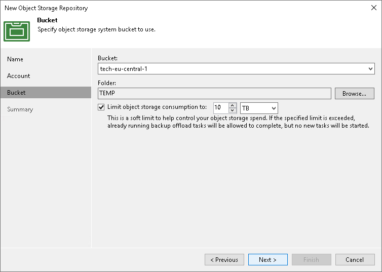 Step 4. Specify Object Storage Settings