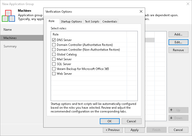 Step 4. Specify Recovery Verification Options and Tests