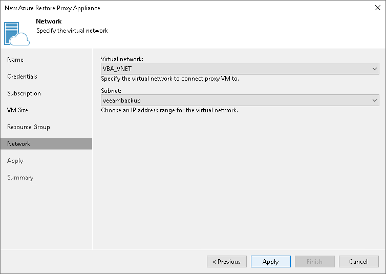 Step 7. Select Virtual Network