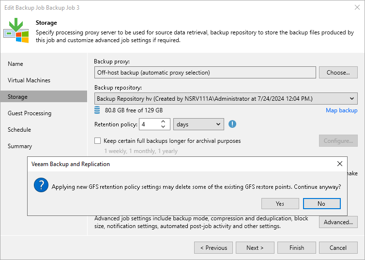 Editing Job Settings