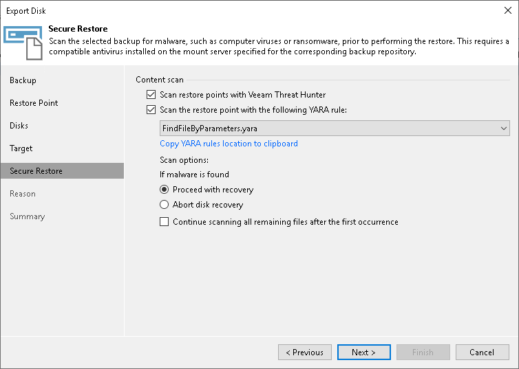 Step 6. Specify Secure Restore Settings