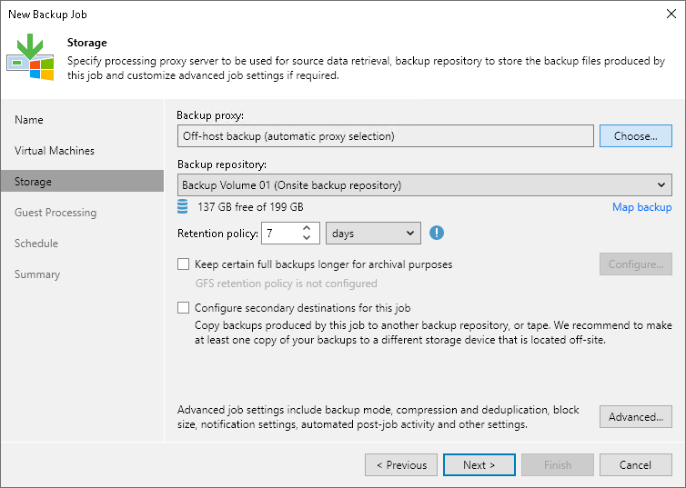 Assigning Off-Host Backup Proxies to Jobs