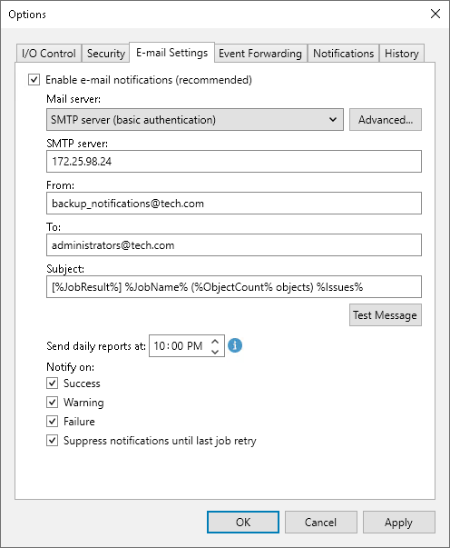 Using a Command in an Event Rule to Copy Files