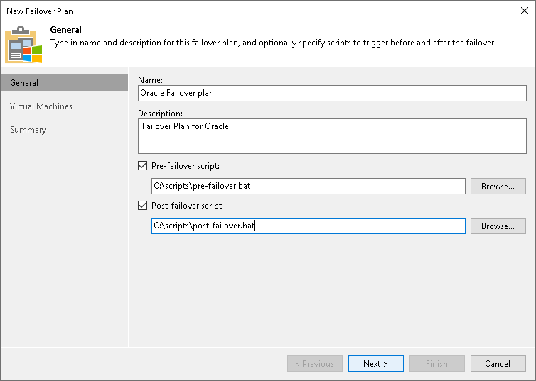 Step 2. Specify Failover Plan Name and Description