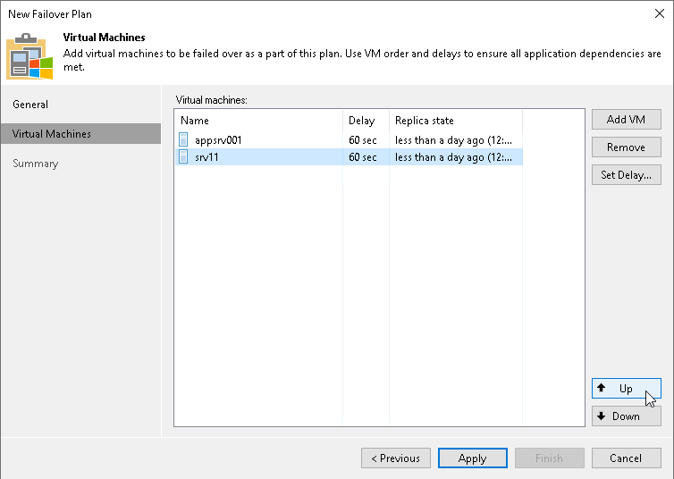 Step 4. Define VM Failover Order