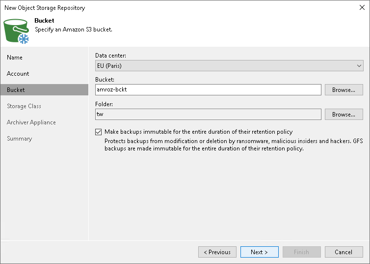 Step 4. Specify Object Storage Settings