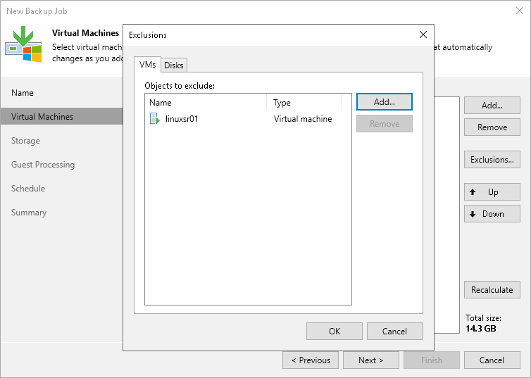 Step 4. Exclude Objects from Backup Job