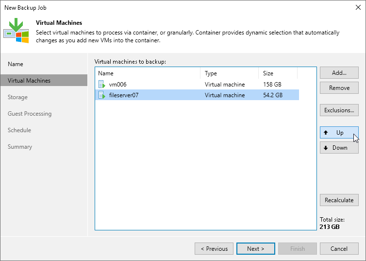 Step 5. Define VM Backup Order