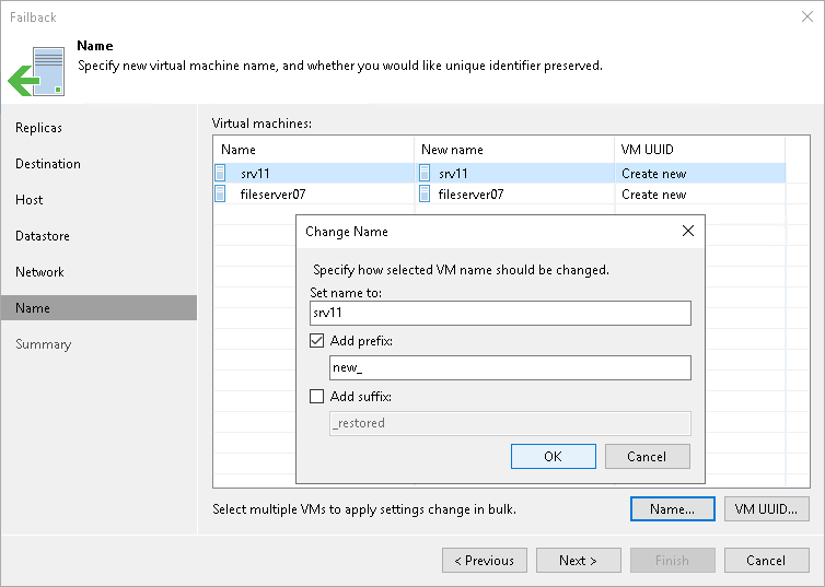 Step 7. Specify VM Name and VM UUID Handling