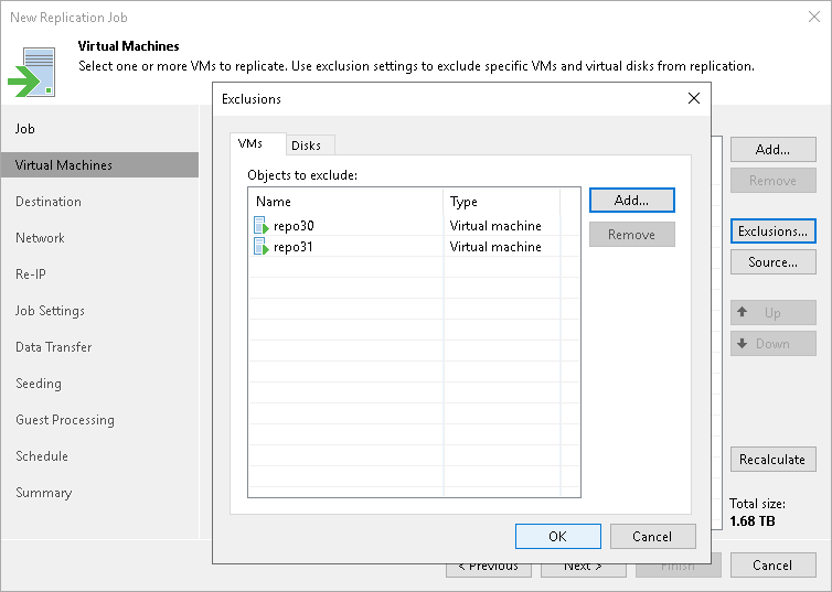 Step 5. Exclude Objects from Replication Job