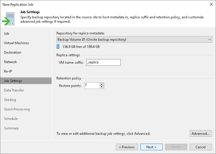 Step 10. Specify Replication Job Settings