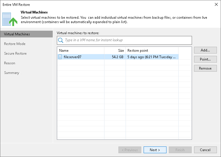 Step 2. Select VMs