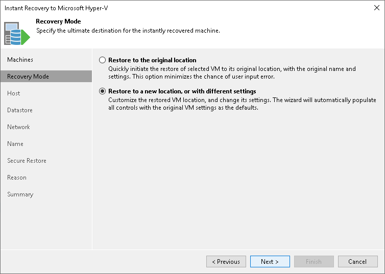 Instant Recovery to Microsoft Hyper-V - User Guide for Microsoft Hyper-V