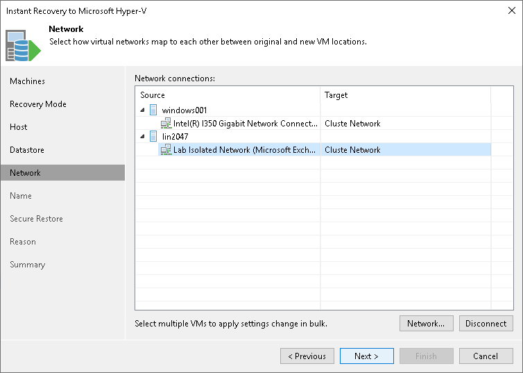Step 7. Specify Network Mapping