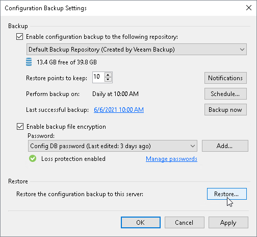 Migrating Veeam Backup & Replication to Another Backup Server