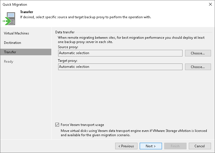 Step 4. Select Infrastructure Components for Data Transfer