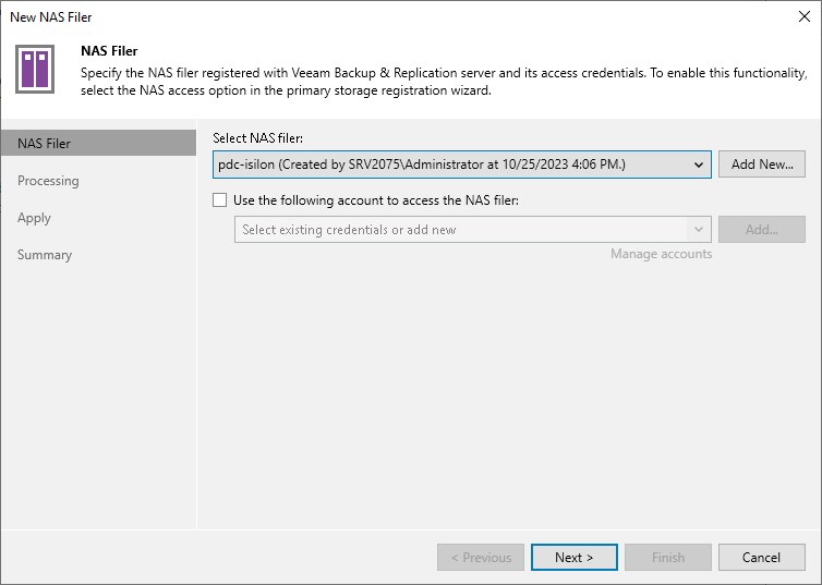 Step 2. Select NAS Device