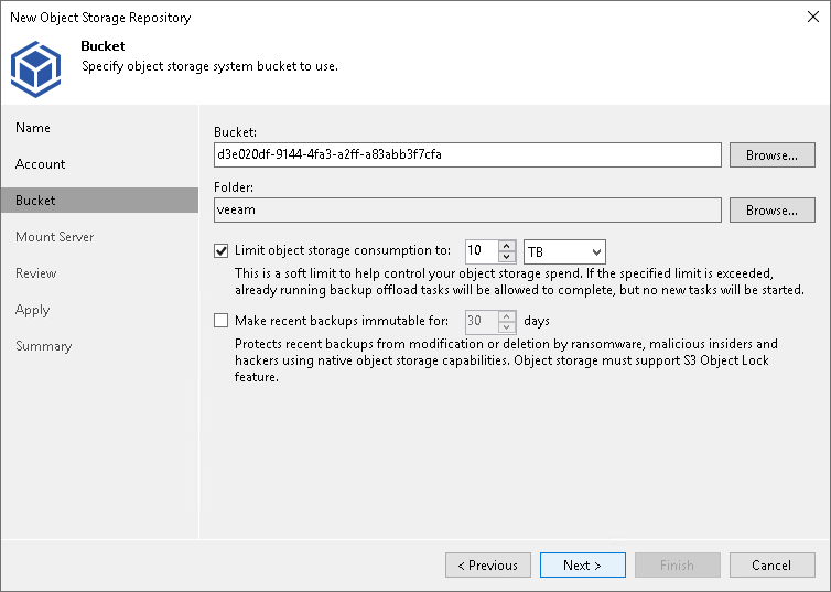 Step 4. Specify Object Storage Settings