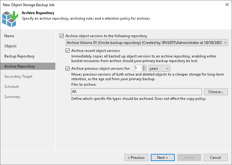 Step 6. Specify Archive Repository Settings